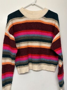 American Eagle Outfitters Multicolor Striped Crewneck Sweater